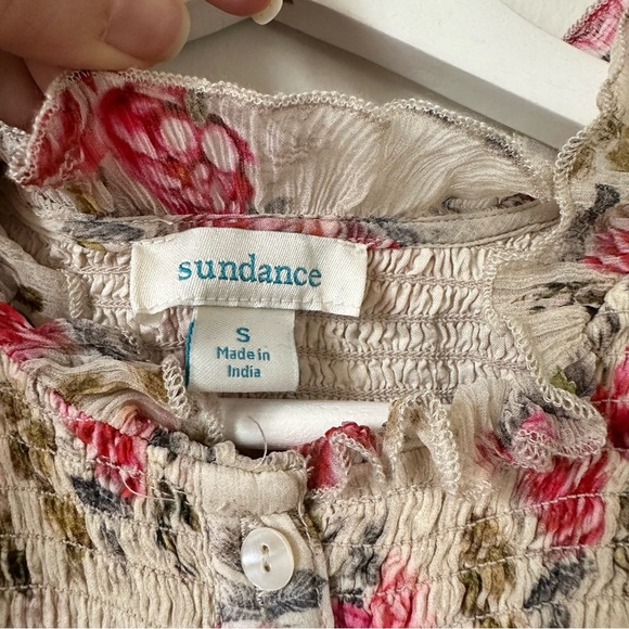 Sundance Amelia Floral Sheer Long Sleeve Button Down Blouse Size S - Picture 6 of 7